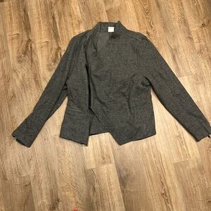Cabi Womens Rebel Moto Jacket Gray Heathered Asymmetric Zip Stretch Pockets XL